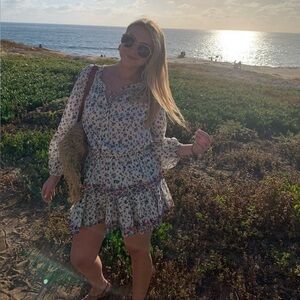 LoveShackFancy Cream Popover Dress